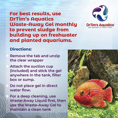 DrTim's Aquatics Freshwater Waste-Away Time Release Gel - Natural Fish Tank & Aquarium Leave-in Waste Management Solution for Dissolving Cleaning Organic Sludge