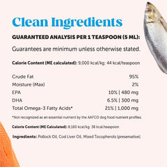 Pet Honesty Omega 3 Fish Oil for Cats & Dogs (16oz), Wild Caught Omega 3 Fish Oil for Dogs Skin and Coat Supplement, Supports Shedding, Skin & Coat, Immunity, Joint, Brain & Heart, EPA + DHA