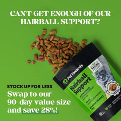 Pet Honesty Cat Hairball Support Crunchy & Creamy Chews, Hairball Remedy Treats, Cat Furball Treatment, Supports Skin & Coat, Vitamins for Digestion, Chicken (30-Day Supply)