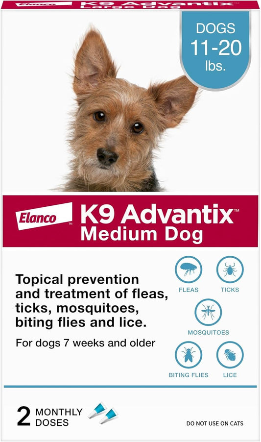 K9 Advantix Flea, Tick & Mosquito Prevention for Dogs | Flea Drops for Small Dogs | Apply Monthly | 2 Treatments