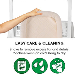 Furhaven Dog Bed for Large/Medium Dogs, 100% Washable, Sized to Fit Crates - Sherpa Fleece Bolster Crate Pad - Cream