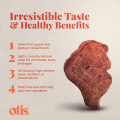 O.T.I.S. Wild Things Bison Lung Filets – 4 oz – Single-Ingredient Dog Treats – Grass-Fed, Farm-Raised Bison – No Hormones, Antibiotics, or Additives