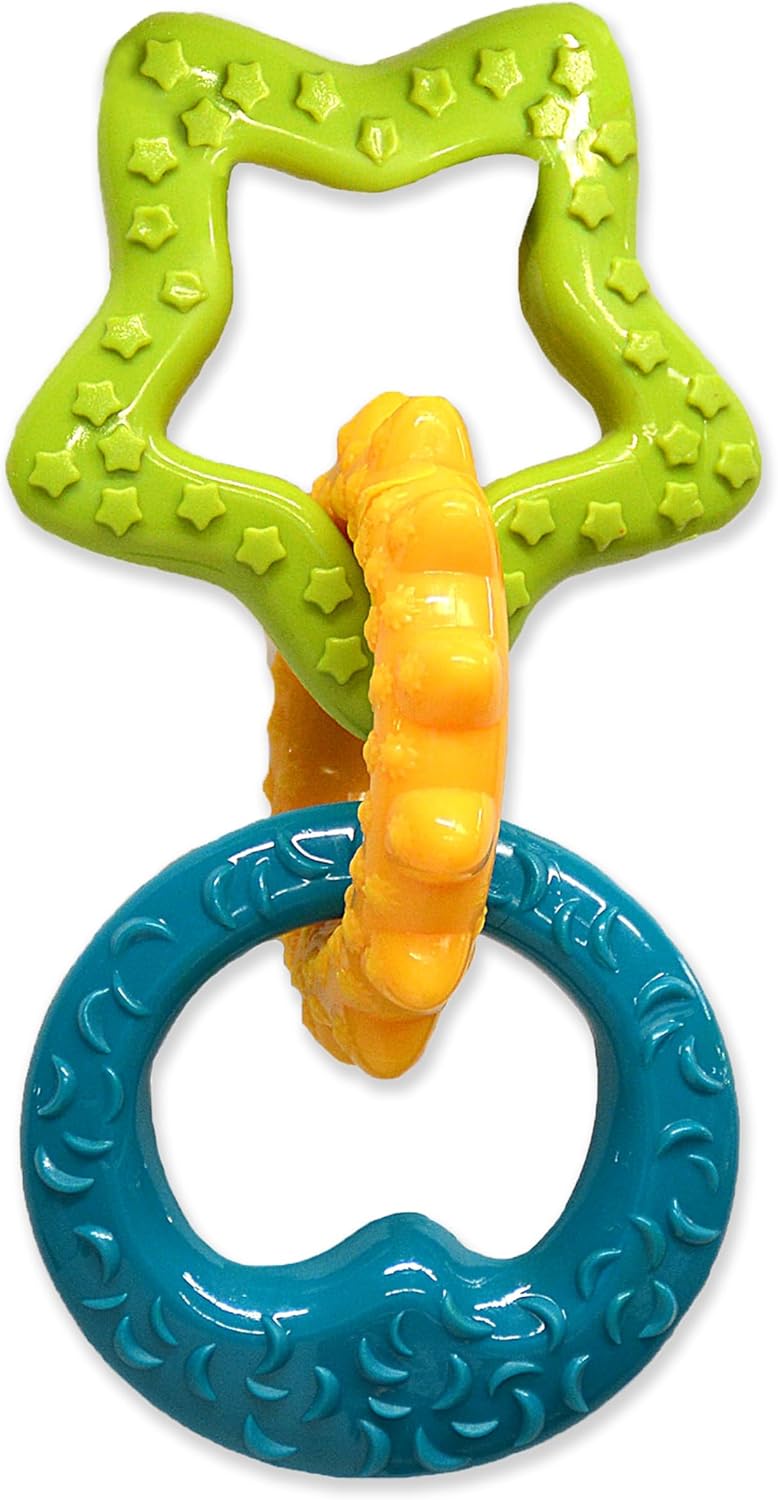 Nylabone Teething Rings Power Chew Toy for Dogs, Dog Toys for Aggressive Chewers, Bacon Flavor, Small - Up to 25 Ibs