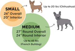 Furhaven 24" Round Calming Donut Dog Bed for Indoor Cats & Small Dogs, Washable, For Dogs Up to 20 lbs - Plush Velvet Waves Hooded Donut Bed