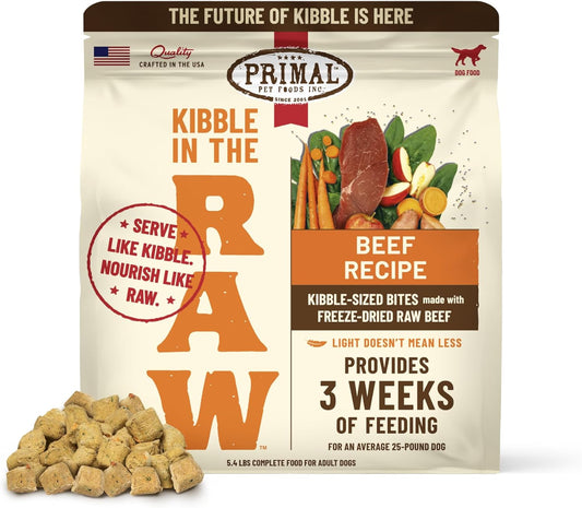 Primal Kibble in The Raw, Freeze Dried Dog Food, 5.4 lb Bag