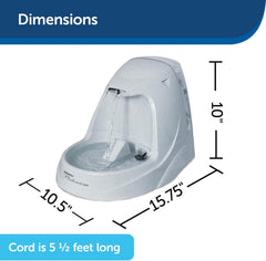 Drinkwell - PetSafe Drinkwell Platinum Dog and Cat Water Fountain, Automatic Drinking Fountain for Pets, 168 Ounce,Grey