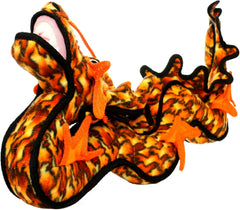 TUFFY - World's Tuffest Soft Dog Toy -Dragon Orange-Multiple Layers. Made Durable, Strong & Tough. Interactive Play (Tug, Toss & Fetch). Machine Washable & Floats