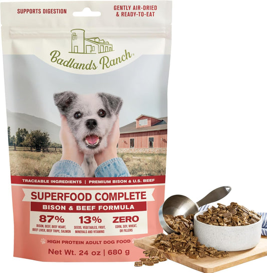 Superfood Complete, Air-Dried Adult Dog Food - High Protein, Zero Fillers, Superfood Nutrition by Katherine Heigl (Beef & Bison Formula)