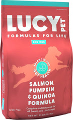 Lucy Pet Formulas for Life Salmon, Pumpkin, & Quinoa Dry Dog Food, All Life Stages, Digestive Health, Sensitive Stomach & Skin