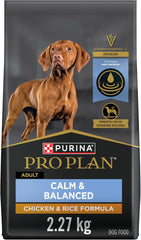 Purina Pro Plan Calm & Balanced Dry Dog Food, Adult Dog Calming DHA Chicken & Rice Formula - 5 lb. Bag