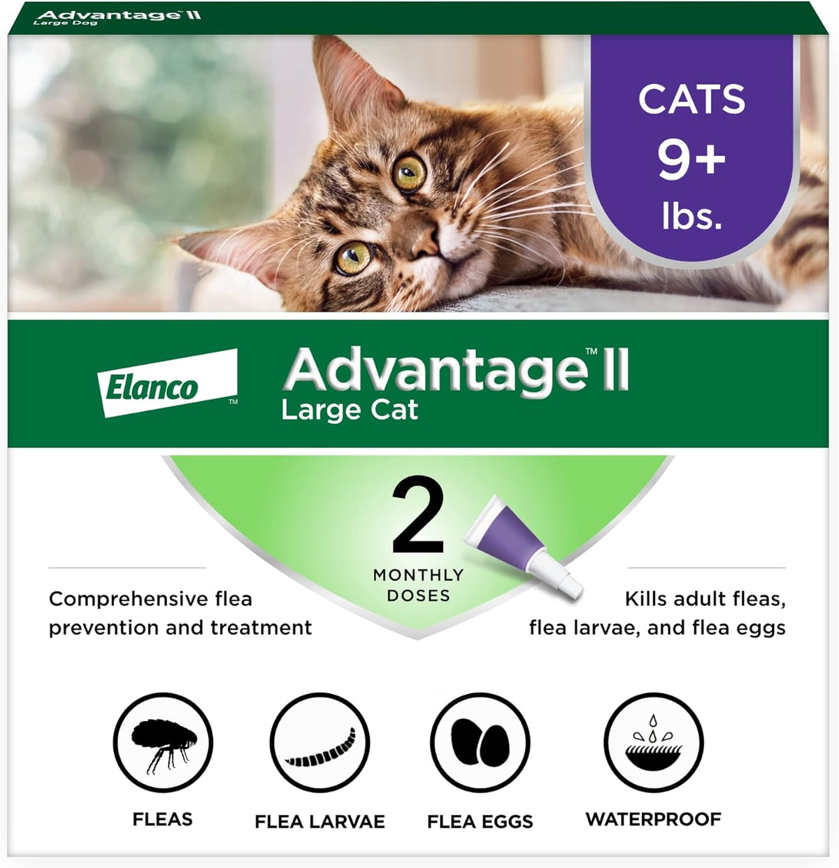 Advantage II Cat Vet-Recommended Flea Treatment & Prevention | 2-Month Supply