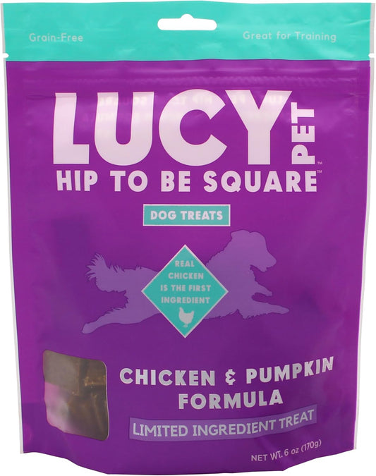 Lucy Pet Hip To Be Square Chicken And Pumpkin Dog Treats 6Oz