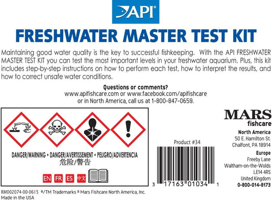 API Freshwater Master Test Kit 800-Test Freshwater Aquarium Water Master Test Kit
