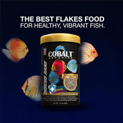 Cobalt Aquatics Discus Hans Flake - Advanced Nutrition for Vibrant Discus - Salmon Meal, Probiotics & Blue Flakes - Supports Health & Immunity