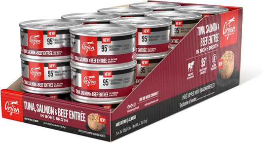 ORIJEN Tuna, Salmon and Beef Entree Adult Wet Cat Food, WholePrey Ingredients