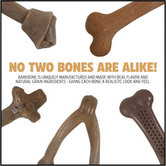Pet Qwerks Wishbone BarkBone - Nylon Chew Toy for Aggressive Chewers - Bacon Flavor