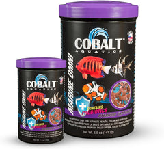 Cobalt Aquatics Marine Omni Flakes - Premium Fish Food with Squid, Salmon & Spirulina - Probiotics & Blue Flakes for Health & Vibrant Color