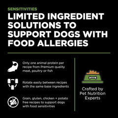 Go! Solutions Sensitivities Limited Ingredients, Grain-Free Dry Dog Food, Turkey Recipe for Sensitive Stomach