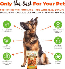 NutriChomps Dog Chews, 6-inch Braids, Easy to Digest, Rawhide-Free Dog Treats, Healthy, 4 Count, Real Peanut Butter Flavor