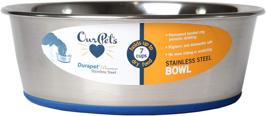 OurPet's DuraPet Premium Dishwasher Safe Stainless Steel Dog Bowl for Food or Water [Multiple Sizes for Small to Large Dogs] in Traditional or Wide Base Design