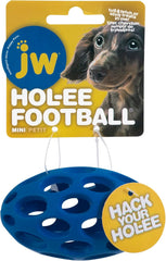JW Pet Hol-ee Football Dog Toy Puzzle Ball, Natural Rubber