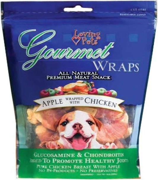 Loving Pets Gourmet All Natural Premium Apple And Chicken Wraps With Glucosamine And Chondroitin, Dog Treats, 6oz