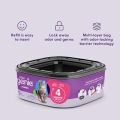 Litter Genie Refill Bags | Up to 4 Months of Supply in 1 Cartridge | Ultimate Odor Control Cat Litter Bags