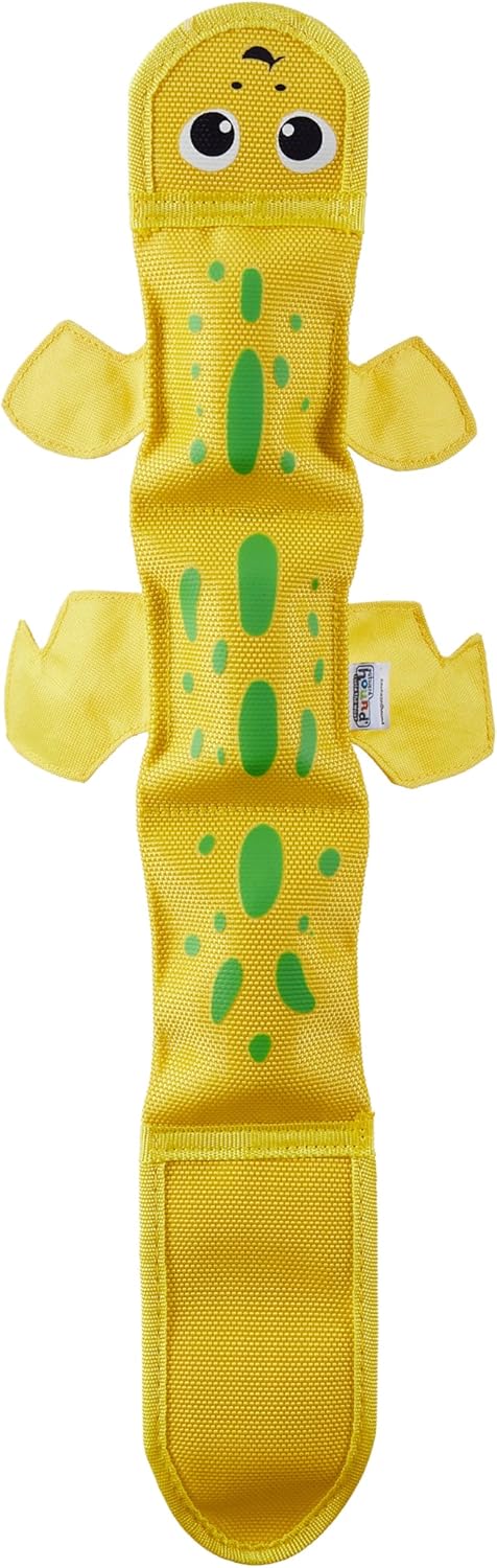 Outward Hound Fire Biterz Red Lizard Plush Firehose Material Interactive Dog Toy