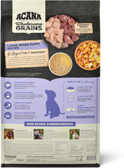 ACANA Wholesome Grains Dry Dog Food, Large Breed Puppy Recipe, Chicken Dog FoodACANA Wholesome Grains Dry Dog Food, Large Breed Puppy Recipe, Chicken Dog Food