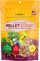 LAFEBER'S Pellet-Berries Pet Bird Food, Made with Non-GMO and Human-Grade Ingredients, for Cockatiels, Conures, Parakeets (Budgies), Lovebirds (PelletBerries 10 oz)