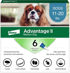 Elanco Advantage II Dog Vet-Recommended Flea Treatment & Prevention | 6-Month Supply