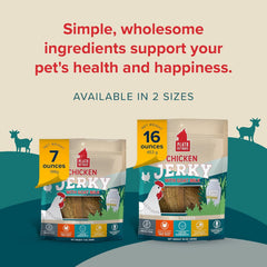 PLATO Pet Treats Dog Treats - Air-Dried Jerky - Delicious, Real Meat - Grain Free - Supports Healthy Digestion - Chicken with Goat Milk