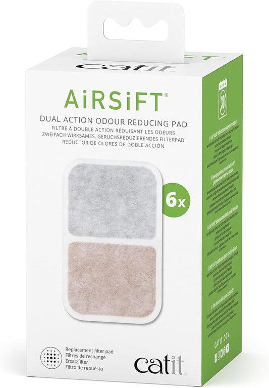 Catit Airsift Dual Action Air Purifier Pad – Two Media Filter to Keep Litter Box Odors at Bay