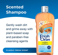 Fresh N Clean - Pet-Ag Fresh ’n Clean Scented Shampoo, Classic Fresh Scent - 18 oz - Moisturizes with Vitamin E & Aloe Vera - Strengthens & Repairs Coats - Soap Free