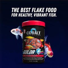 Cobalt Aquatics Color Enhancing Blue Flakes with Probiotics - Ideal for Tropical Fish - Enhances Health &Colors - Perfect for Fish Aquariums