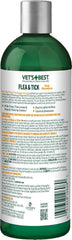 HERO PET Vet's Best Natural Flea and Tick Shampoo for Dogs – Plant-Based Formula with Certified Essential Oils – Advanced Strength Flea Treatment and Bath – Itch Relief and Tick Control – 12 oz – Made in USA