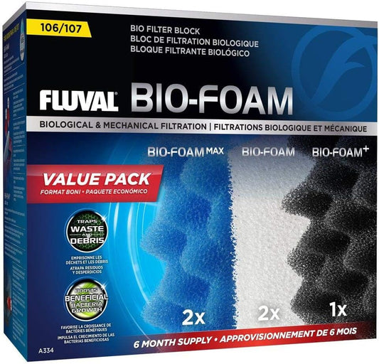 Fluval 106/107 Bio Foam Value Pack, Replacement Aquarium Filter Media