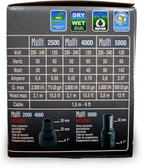 SICCE MULTI 4000 Multifunction Aquarium Pump, 990 GPH, designed for submerged and in-line use