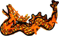 TUFFY - World's Tuffest Soft Dog Toy -Dragon Orange-Multiple Layers. Made Durable, Strong & Tough. Interactive Play (Tug, Toss & Fetch). Machine Washable & Floats