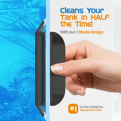 Flipper Cleaner EDGE 2-in-1 Scrubber Scraper Floating Magnetic Fish Tank Aquarium Cleaner with DUAL BLADES - Efficient Glass & Acrylic Aquarium Cleaning Tools