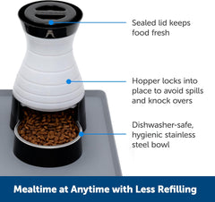 PetSafe Healthy Pet Food Station - Automatic Indoor Gravity Cat & Dog Feeder - Space-Saving Self Feeder - Easy to Clean -