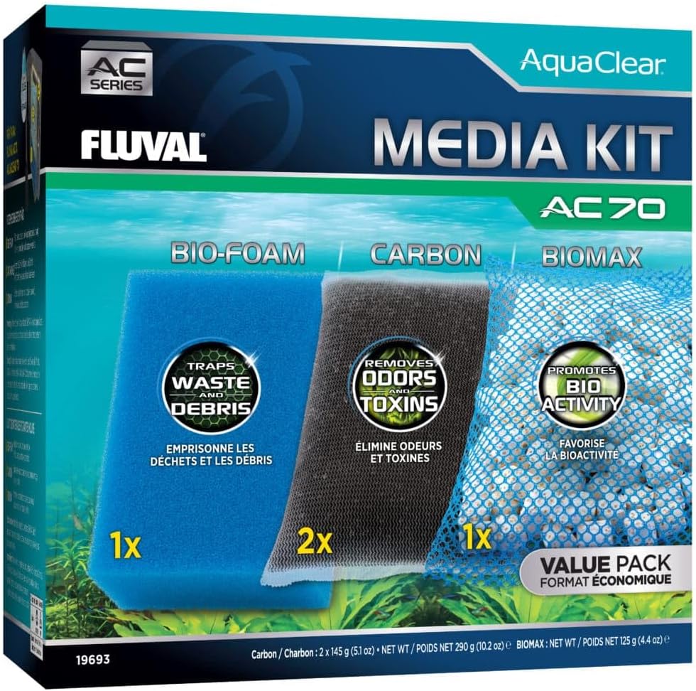 Fluval - Media Maintenance Kit for AC70 Power Filter - for Use in Freshwater & Saltwater Aquariums