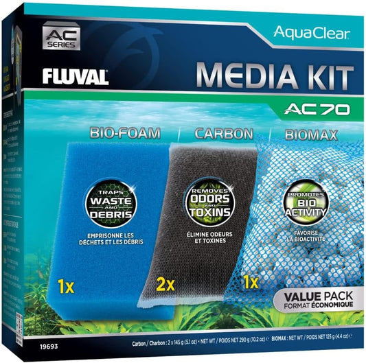 Fluval - Media Maintenance Kit for AC70 Power Filter - for Use in Freshwater & Saltwater Aquariums