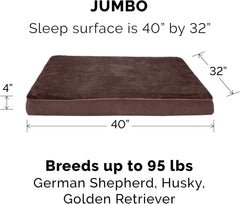 Furhaven Orthopedic Dog Bed for Large Dogs w/ Removable Washable Cover, For Dogs Up to 95 lbs - Ultra Plush Faux Fur & Suede Mattress - Chocolate