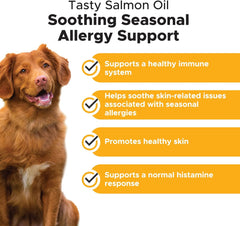Pet Honesty Dog Allergy Relief Salmon Oil for Seasonal Itch Relief for Dogs, Omega-3 for Dogs, Dog Skin and Coat Supplement, May Reduce Shedding & Itching, Joint, Brain & Heart Health (16 oz)