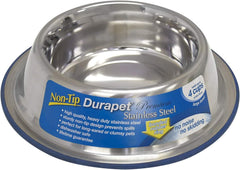 OurPets DuraPet Premium Dishwasher Safe Stainless Steel Dog Bowl for Food or Water [Multiple Sizes for Small to Large Dogs] in Traditional or Wide Base Design