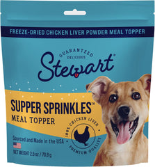 Miracle Corp - Stewart Chicken Liver Supper Sprinkles, Dog Food Toppers, Chicken Liver, 2.5 oz. Resealable Bag, Made in USA, Products for Dogs