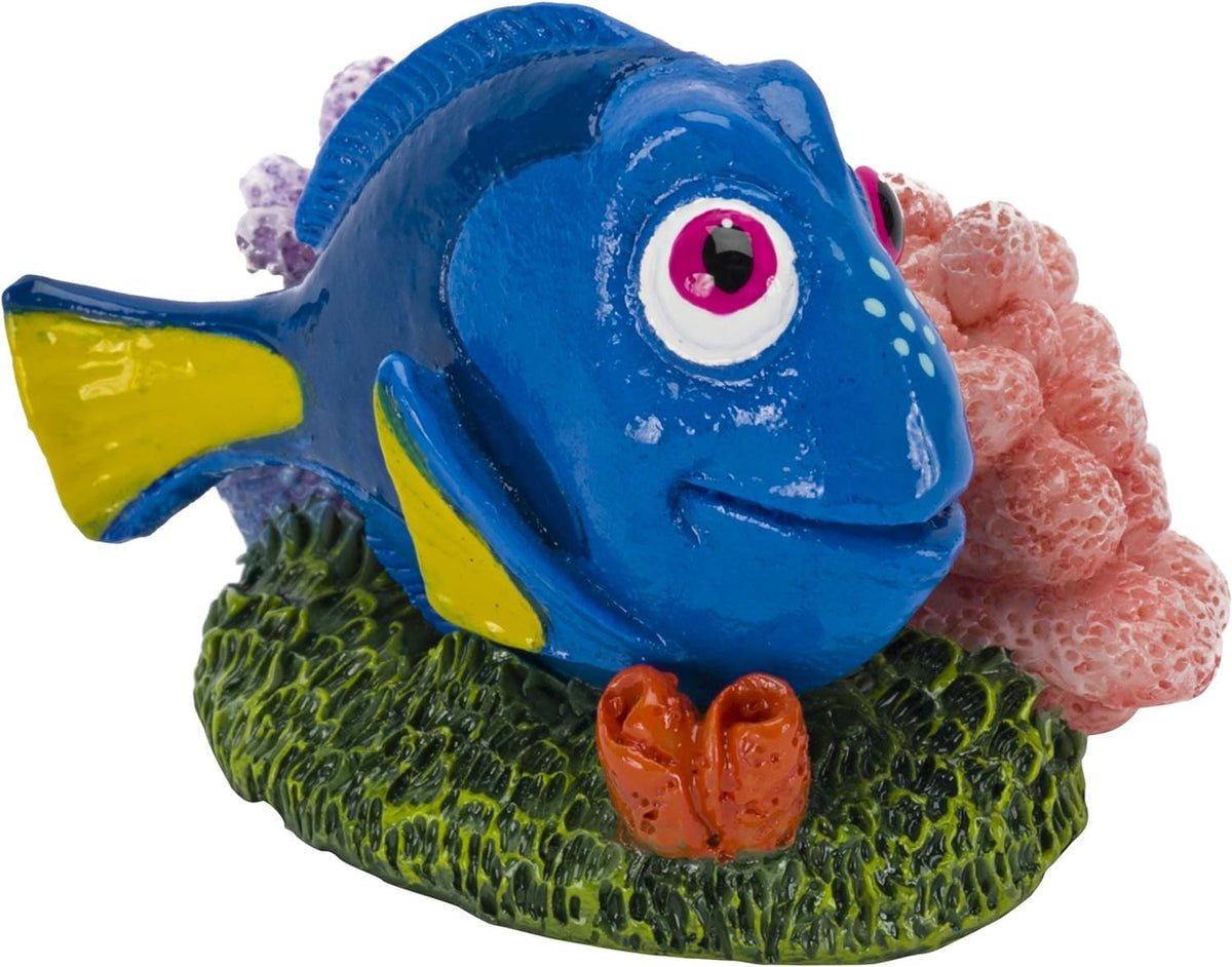 Disney Penn-Plax - Officially Licensed Disney's Finding NEMO Aquarium Ornament - Dory with Pink & Purple Coral - Mini Sized 1.6" Tall