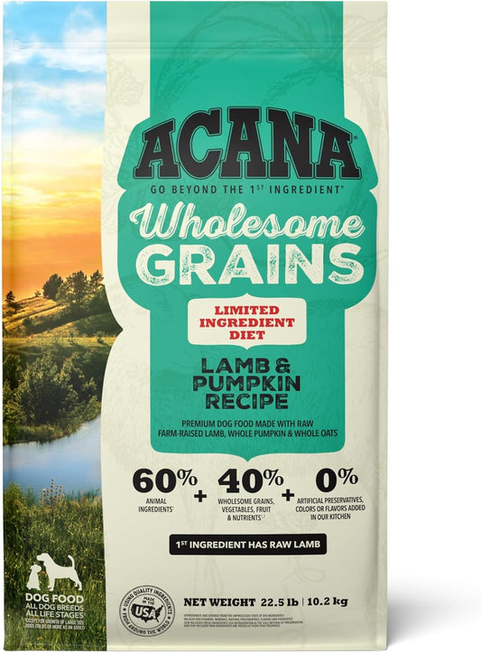 ACANA Wholesome Grains Dry Dog Food, Lamb & Pumpkin Recipe