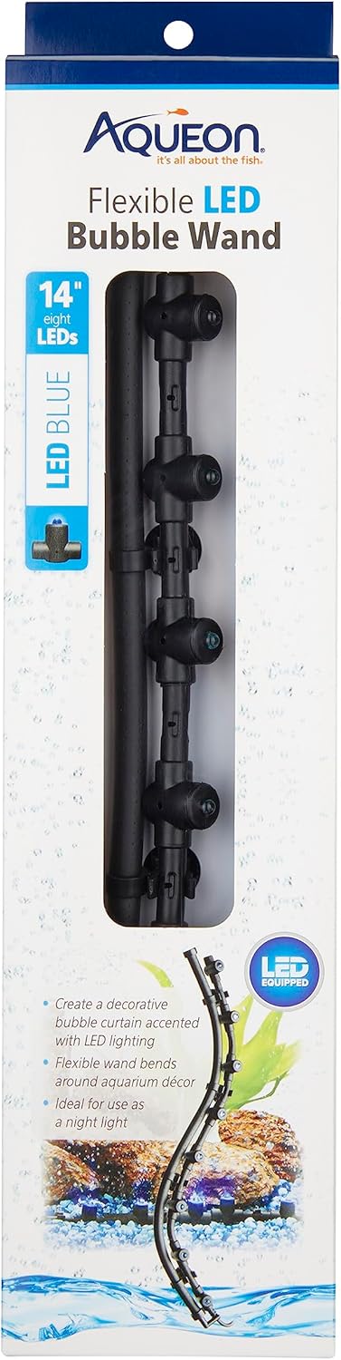 Aqueon Fish Tank Aquarium Flexible LED Accent Light and Bubble Wand, Blue